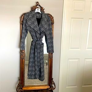 Plaid Belted Midi Coat